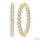 8.00 ctw Inside-Out Round Cut Diamond Hoop Earrings in 14K Yellow Gold